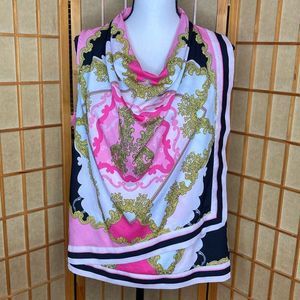 New York & Company Top Blouse Cowl Neck Layered Sleeveless Blouse